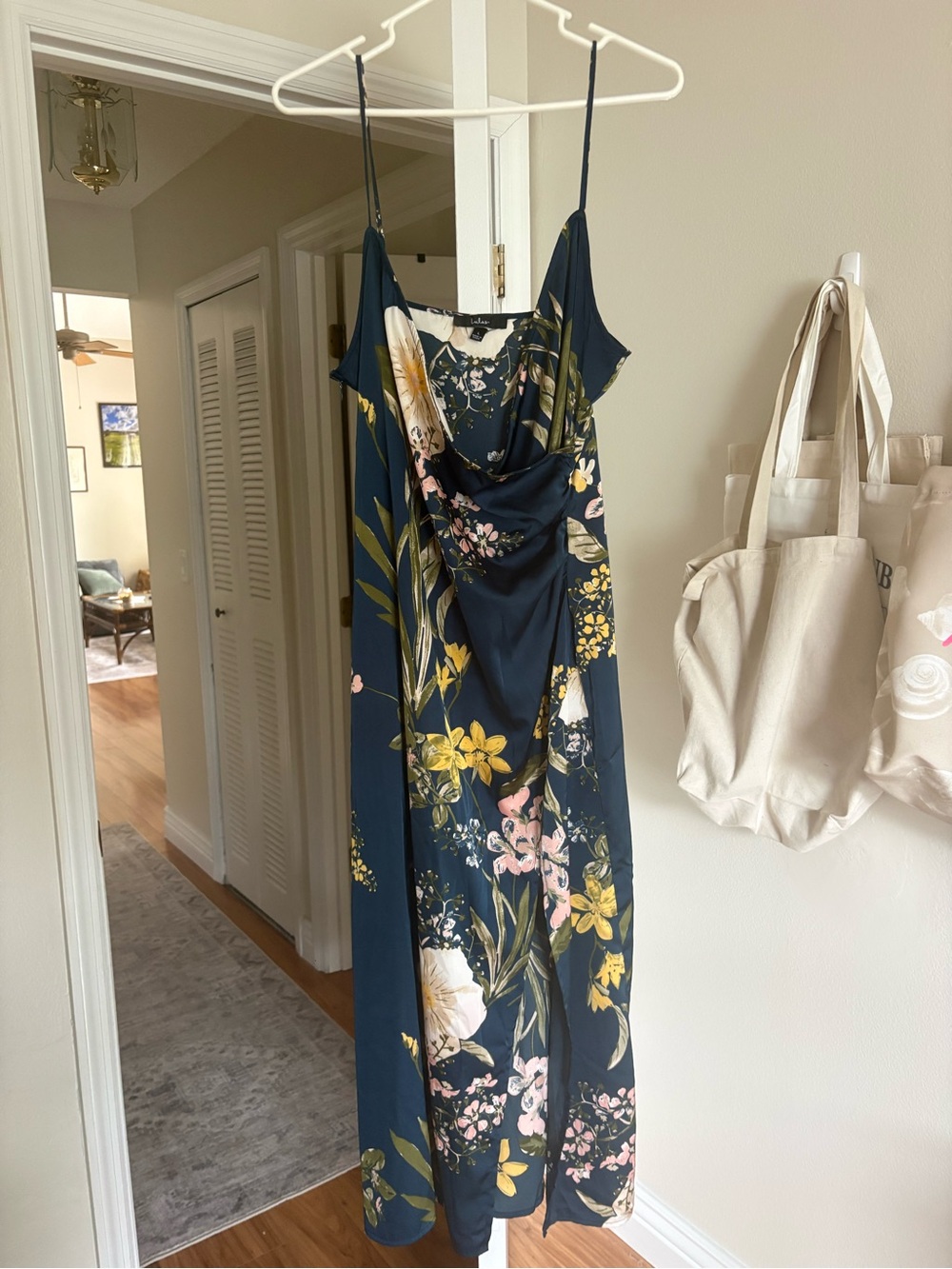 Lulus Floral Formal Satin Maxi Dress